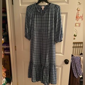Blue Plaid Isabel Maternity Dress